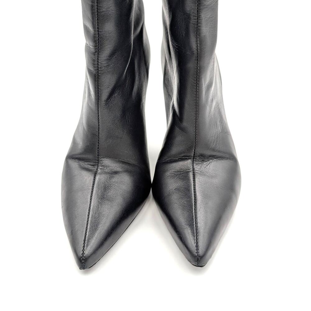 Black Suede Studio Kath 80 Knee High Boots Women's Black Leather Size US7.5 EU38 - Picture 2 of 13